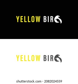 Yellow bird negative space logo