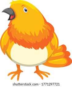 Un pájaro amarillo sobre la rama del árbol Dibujo vectorial arte e ilustración