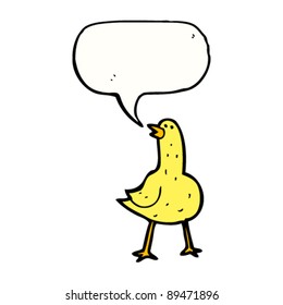 yellow bird singing cartoon