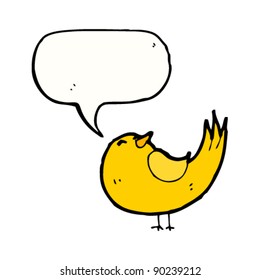yellow bird with speech bubble cartoon