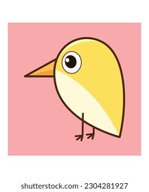 Vector de aves amarillas arte linda ilustración de la fauna 