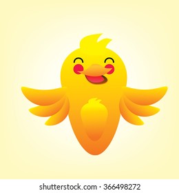 Yellow bird vector design