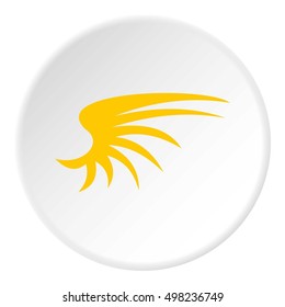 Yellow birds wing icon. Flat illustration of yellow birds wing vector icon for web