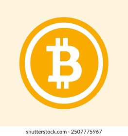 yellow bitcoin in vector form