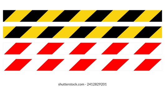 Yellow and black. 2nd Red and White barricade tape. vector Isolated