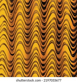 Yellow and black 3d like with depth isolated flat vector background wallpaper mountain and hill themed. Wavy art backdrop