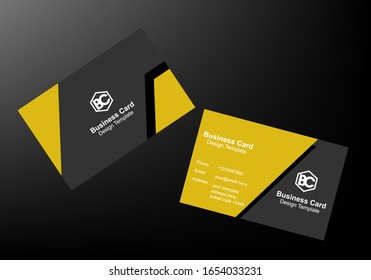 Yellow and Black Abstract Background. Business Card Design Templates