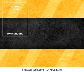 Yellow and black abstract background. Road texture and lines. Grunge texture graphic design. Dark poster. Paper cut style. Yellow stripes and shapes. vector illustration.