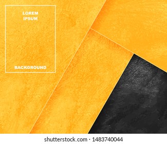 Yellow and black abstract background. Wall concrete texture. Grunge texture graphic design. Bright poster. Banner yellow background. Paper cut style. Yellow stripes and shapes. vector illustration.
