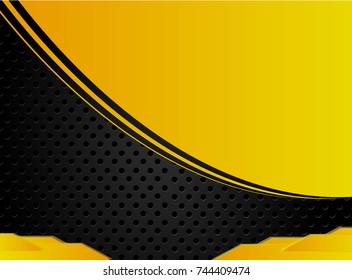 Yellow and Black Abstract Business Design background.Vector