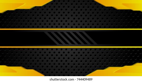 Yellow and Black Abstract Business Design background.Vector