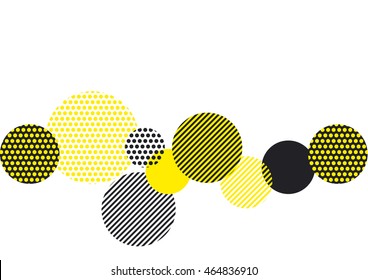 Yellow And Black Abstract Geometry Pattern. Modern Geometric Motif. Abstract Vector Illustration For Cover, Annual, Poster