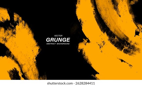 Gelb-schwarzer abstrakter farbiger Hintergrund mit Pinselstrich-Texturen
