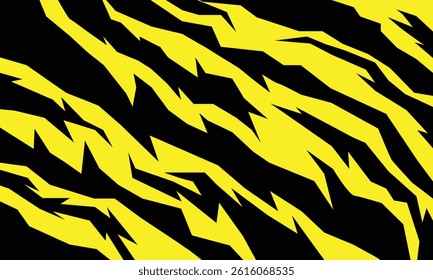 Yellow and black abstract stripes background for car wrap sticker