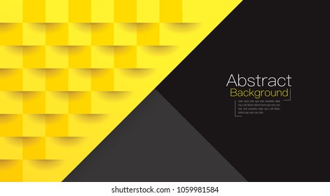 Yellow and black abstract texture. Vector background 3d paper art style can be used in cover design, book design, poster, cd cover, website backgrounds or advertising.