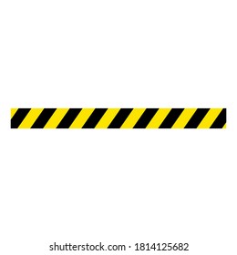 Yellow and black alert stripe icon. Barricade construction tape. Police warning and hazard stripe. Vector illustration isolated on white background