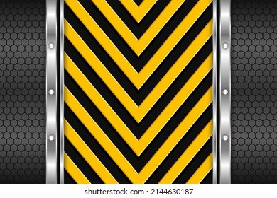 Yellow black arrow line metal texture vectore design background