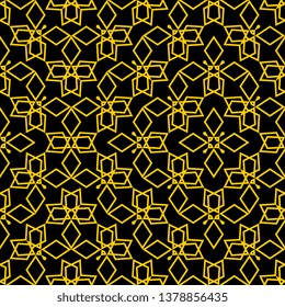 yellow black Art Deco Seamless pattern. Modern stylish texture. Repeating geometric tiles