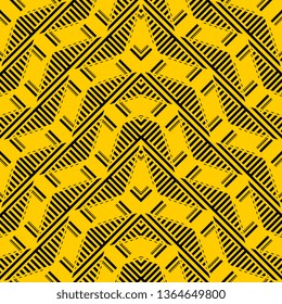 yellow black Art Deco Vector geometric pattern Background abstract lines