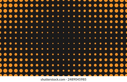 Yellow and black backdrop with dot gradient halftone pattern element