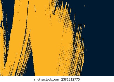 Yellow and black backdrop with dot halftone pattern element. Abstract brush grunge background. retro comic concept for your graphic design, banner or poster. Vector illustration.
