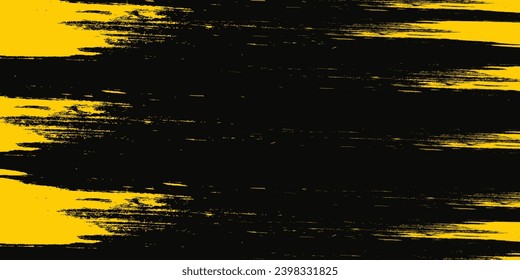 Yellow and black backdrop with dot halftone pattern element. Abstract brush grunge background. retro comic concept for your graphic design, banner or poster.modern