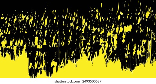 Yellow and black backdrop with dot halftone pattern element. Abstract brush grunge background. retro comic concept for your graphic design, banner or poster See Less