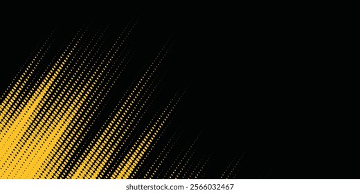 Yellow and black backdrop with dot halftone pattern element. Abstract brush grunge background. retro comic concept for your graphic design, banner or poster See Less