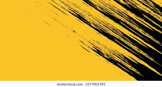 Yellow and black backdrop with dot halftone pattern element. Abstract brush grunge background. retro comic concept for your graphic design, banner or poster See Less