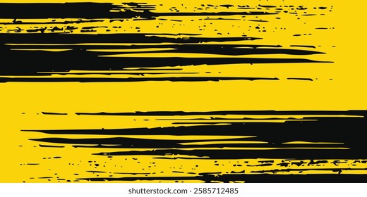 Yellow and black backdrop with dot halftone pattern element. Abstract brush grunge background. retro comic concept 