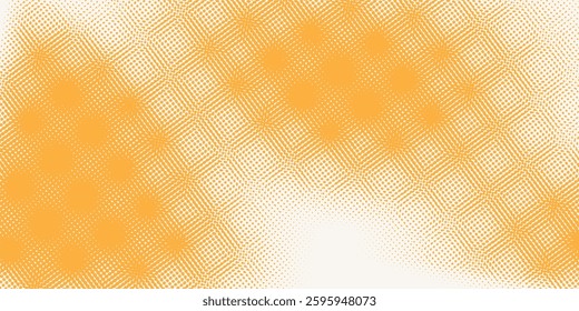 Yellow and black backdrop with dot halftone pattern element strong. Abstract brush grunge white background