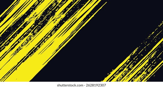 Yellow and black backdrop with dot halftone pattern element. Abstract brush grunge background. retro comic concept for your graphic design, banner or poster. Vector illustration.