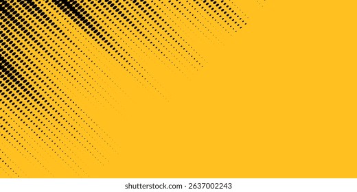 Yellow and black backdrop with dot halftone pattern element. Abstract brush grunge background. retro comic concept for your graphic design, banner or poster See Less