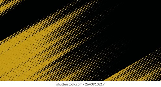 Yellow and black backdrop with dot halftone pattern element. Abstract brush grunge background. retro comic concept for your graphic design, banner or poster See Less
