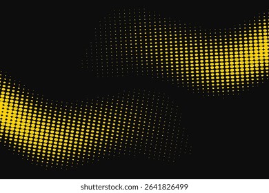 Yellow and black backdrop with dot halftone pattern element. Abstract brush grunge background. retro comic concept for your graphic design, banner or poster
