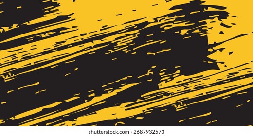 Fondo amarillo y negro con elemento de patrón de semitono de punto. Fondo Abstractas del grunge del cepillo. concepto cómico retro