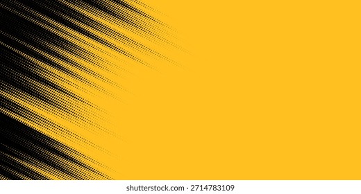 Gelbe und schwarze Kulisse mit einem Rasterelement. Abstrakter farbiger Hintergrund. Retro-Comic-Konzept für Ihr Grafikdesign, Banner oder Poster Weniger Vektorgrafik ansehen