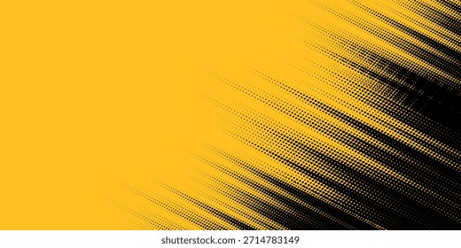 Gelbe und schwarze Kulisse mit einem Rasterelement. Abstrakter farbiger Hintergrund. Retro-Comic-Konzept für Ihr Grafikdesign, Banner oder Poster Weniger Vektorgrafik ansehen