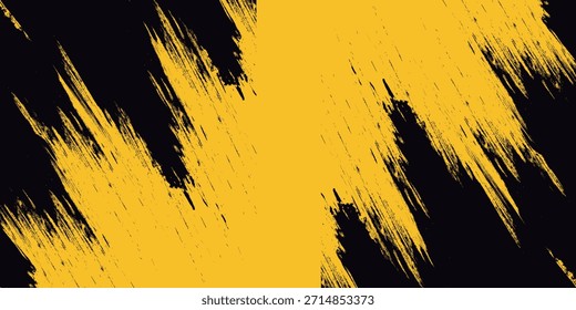 Plano de fundo amarelo e preto com elemento de padrão de meio-tom de ponto. Resumo pincel grunge fundo. conceito cômico retro para o seu design gráfico, banner ou cartaz Ver Menos