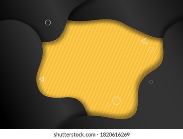 Yellow black background with white lines made from vector.