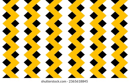 yellow and black background, zigzag Chevron vertical strip pattern Geometric motif Seamless. The background for printing on fabric, textiles, layouts, covers, backdrops, backgrounds and Wallpapers
