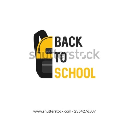 Yellow black backpack logo design. Back to school concept vector design and illustration.
