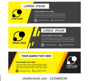 yellow black banner set design
