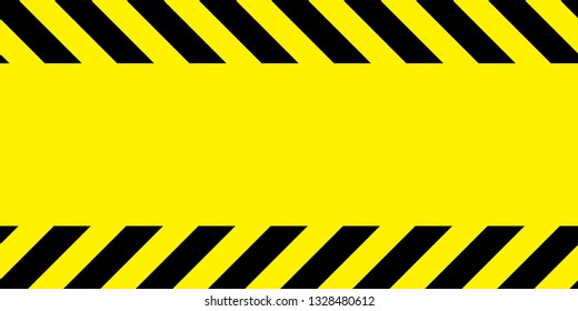 Yellow and black barricade tape. Safety stripes. Warning stripes. Seamless stripe. Frame for the text. Warning background. Vector illustration.