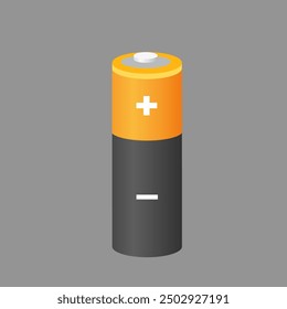 yellow black battery in vector form