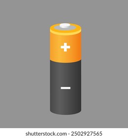 yellow black battery in vector form