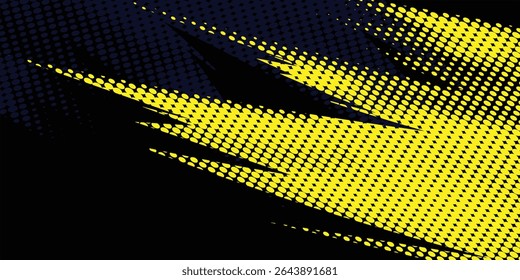 Fondo de textura grunge de gradiente de patrón de color amarillo, negro y azul. 