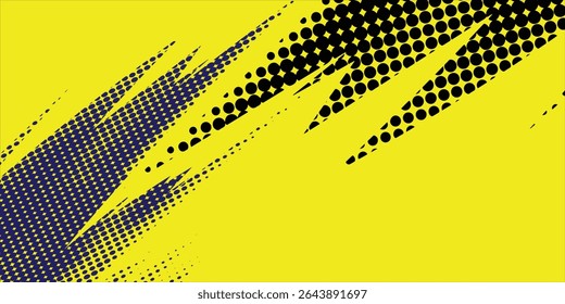 Fondo de textura grunge de gradiente de patrón de color amarillo, negro y azul. 