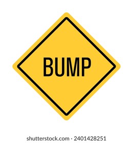 Yellow Black Box Rectangle Bump Road Sign Traffic Warning Regulatory Signage Vector EPS PNG Transparent No Background Clip Art 