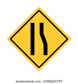 Gelbe schwarze Box Rechteck Ends Road Sign Traffic Warning Regulatory Signage Vector EPS PNG Transparent No Background Clip Art 
